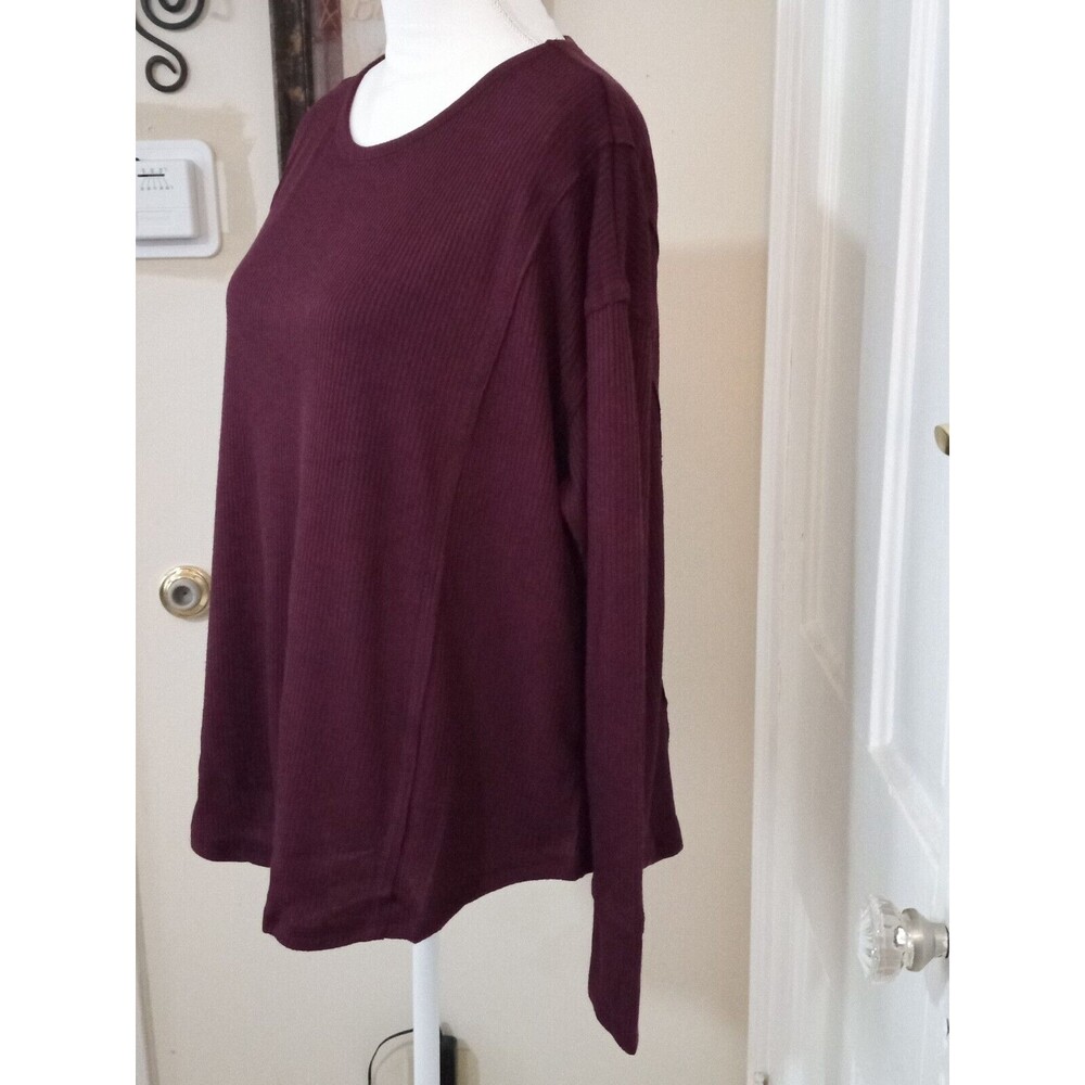 Women’s Crew-Neck Long Sleeve Top, KNOX ROSE (Size S / 4-6) "DARK PURPLE" ~ NEW - Picture 4 of 9